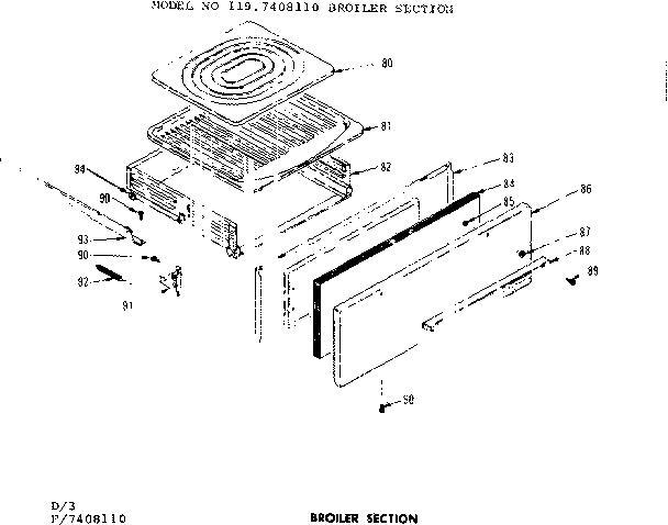 Kenmore 1197408110 broiler section diagram