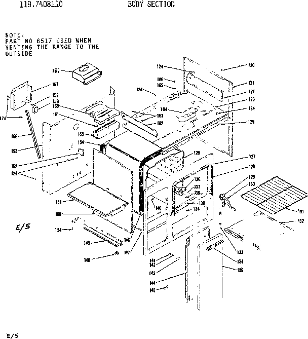 Kenmore 1197408110 body section diagram