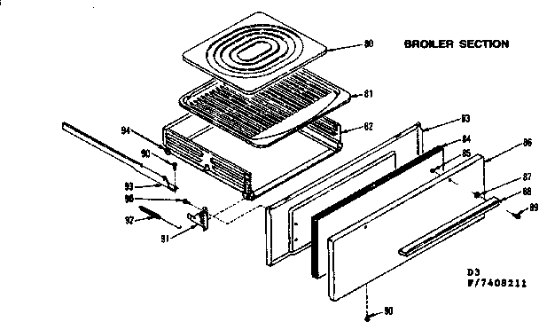 Kenmore 1197408211 broiler section diagram