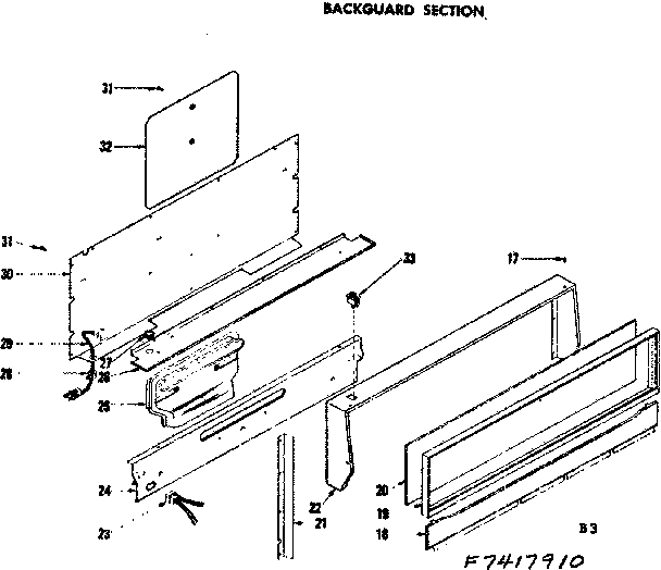 Kenmore 1197417911 backguard section diagram