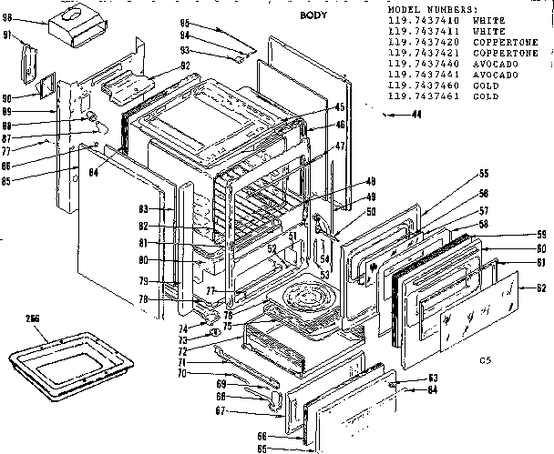 Kenmore 1197437420 body diagram