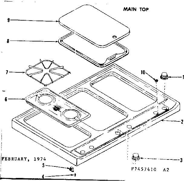 Kenmore 1197457440 main top diagram