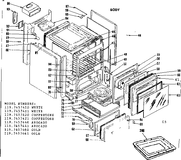 Kenmore 1197457440 body diagram