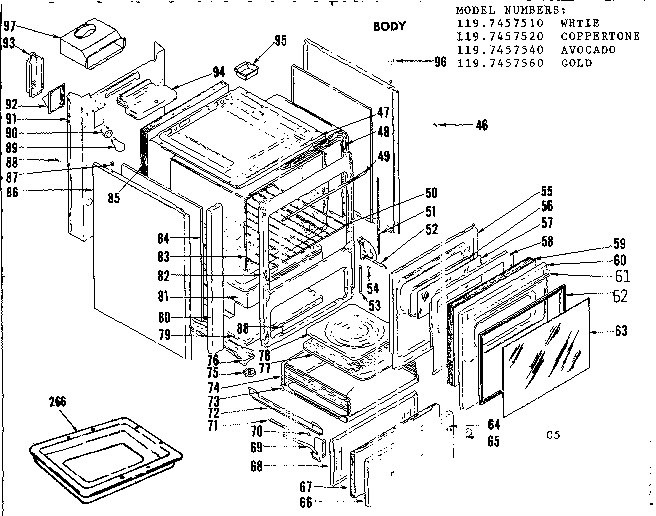 Kenmore 1197457520 body section diagram