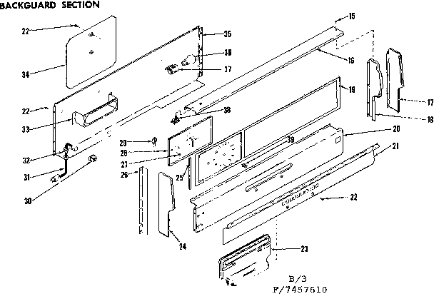 Kenmore 1197457640 backguard section diagram