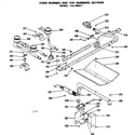 Kenmore 1197498311 oven burner and top burner section diagram