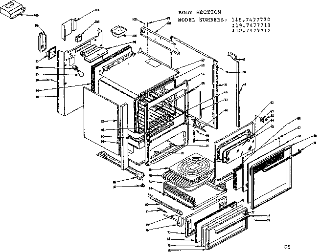 Kenmore 1197477710 body section diagram