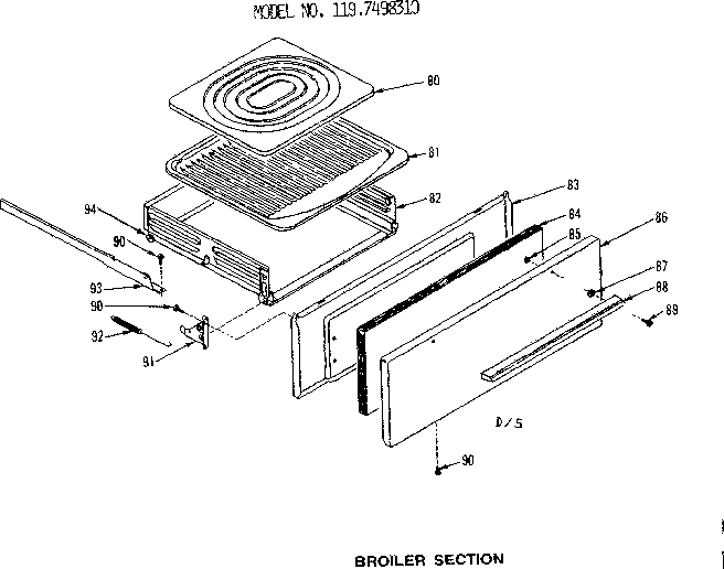 Kenmore 1197498310 broiler section diagram