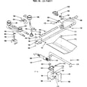 Kenmore 1197498310 oven and top burner section diagram
