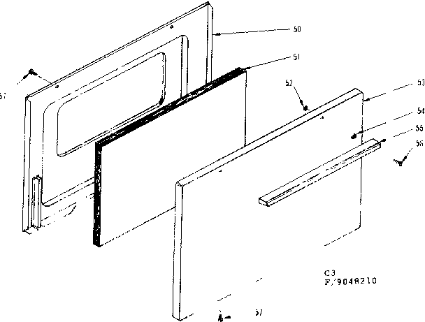 Kenmore 1199048211 oven door section diagram