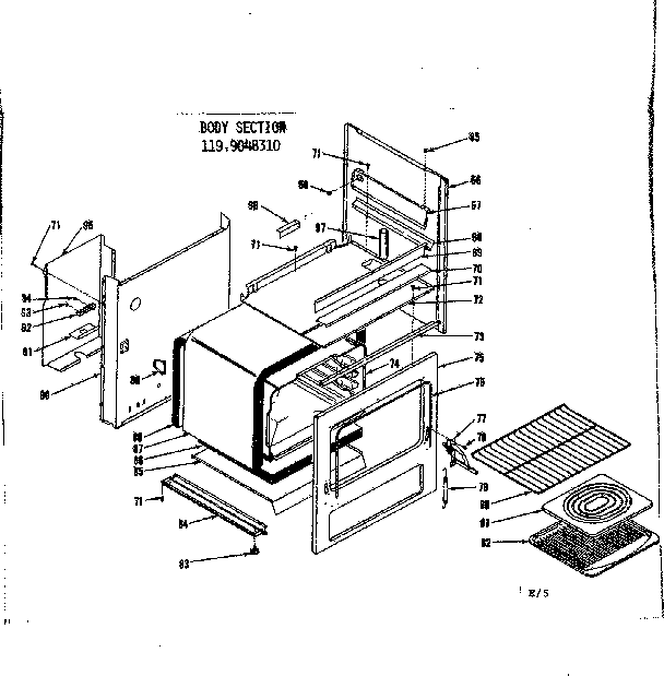 Kenmore 1199048310 body section diagram