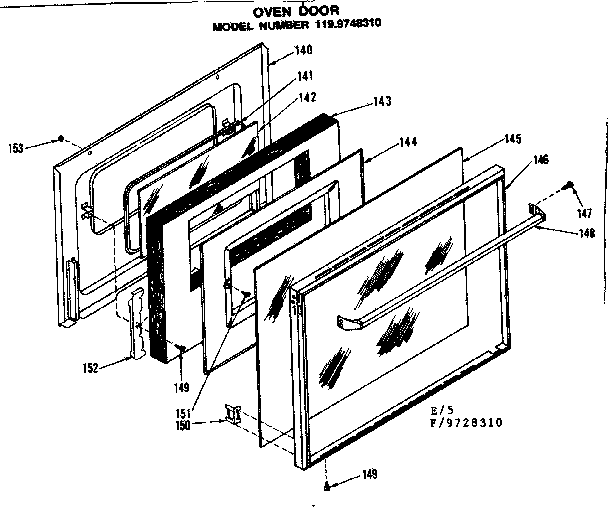 Kenmore 1199728310 oven door diagram