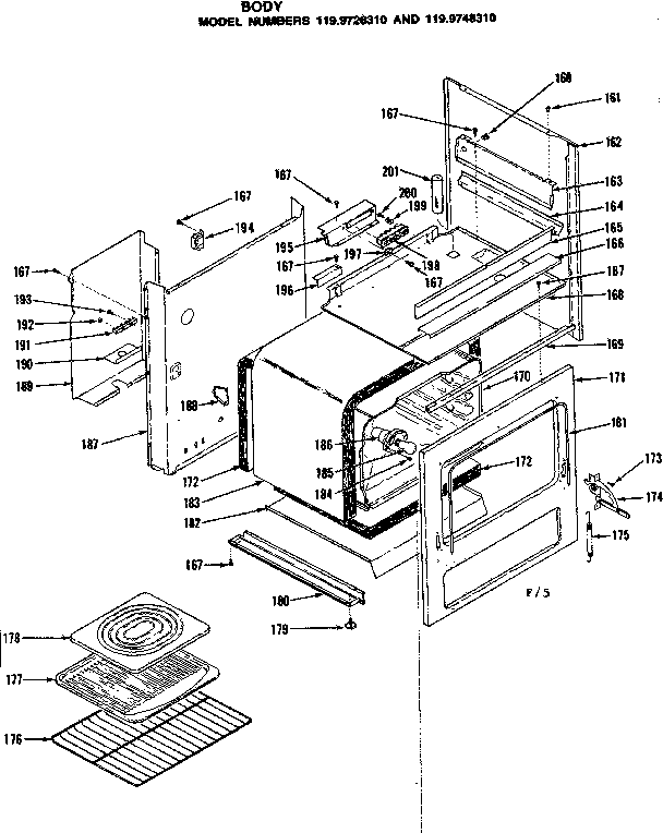 Kenmore 1199728310 body parts diagram
