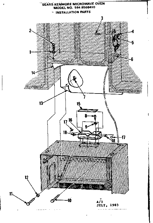 Kenmore 5648568410 installation parts diagram