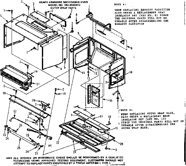 Kenmore 5648568410 outer wrap parts diagram