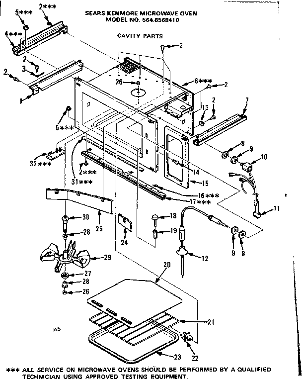 Kenmore 5648568410 cavity parts diagram