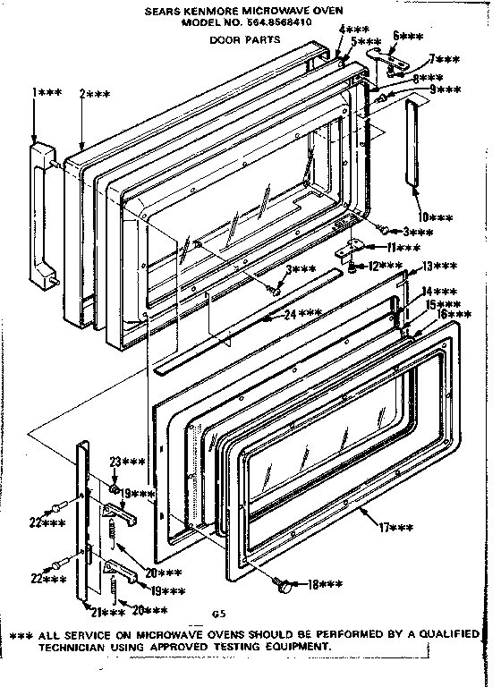 Kenmore 5648568410 door parts diagram
