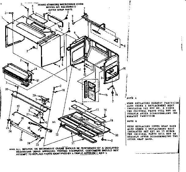 Kenmore 5648598410 outer wrap parts diagram