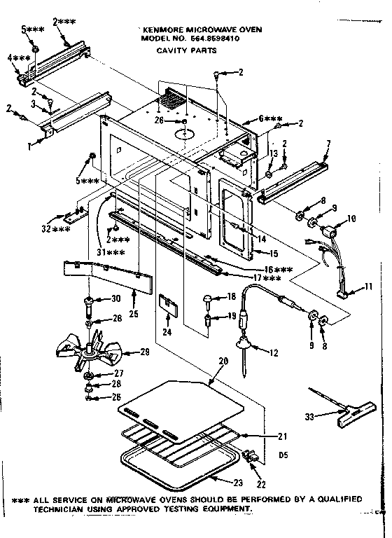 Kenmore 5648598410 cavity parts diagram
