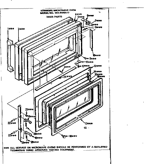 Kenmore 5648598410 door parts diagram
