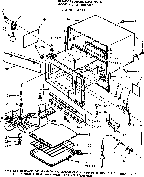 Kenmore 5648878420 cabinet parts diagram