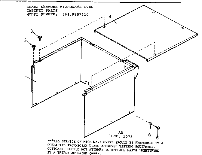 Kenmore 5649907610 cabinet parts diagram