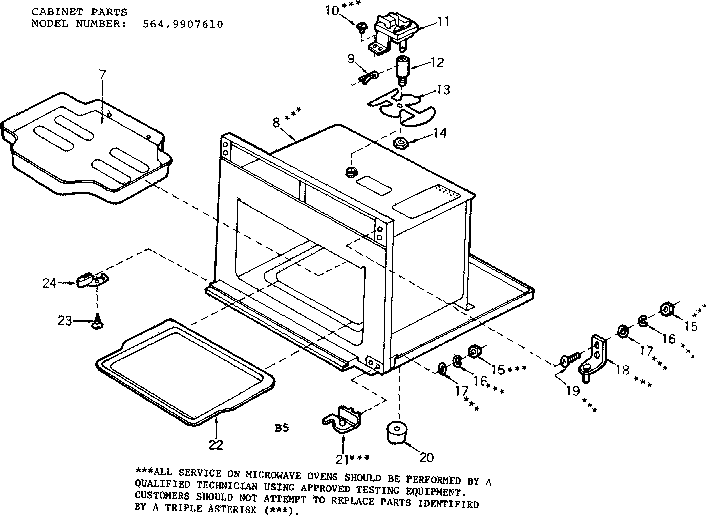 Kenmore 5649907610 cabinet parts diagram