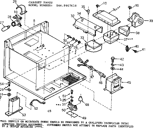 Kenmore 5649907610 cabinet parts diagram