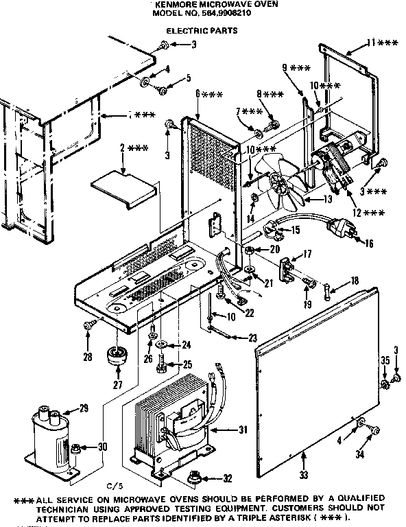 Kenmore 5649908210 electric parts diagram