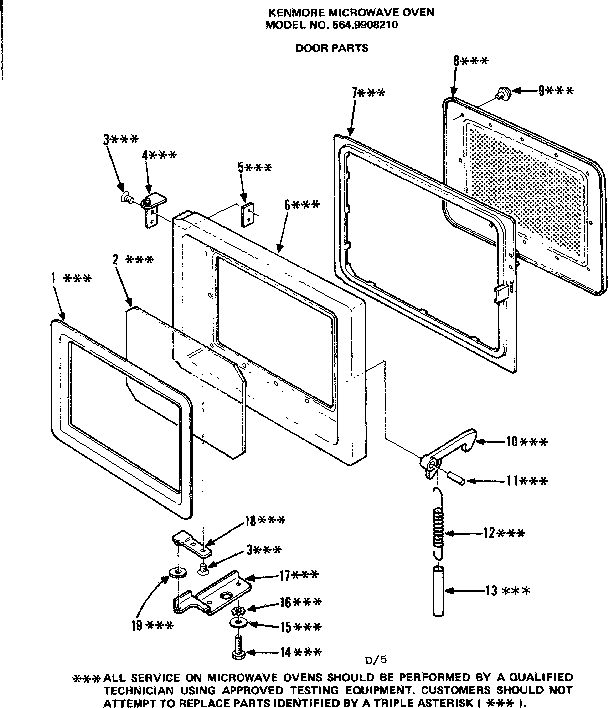 Kenmore 5649908210 door parts diagram