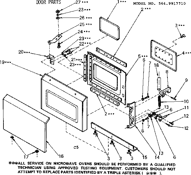 Kenmore 5649917710 cabinet parts diagram