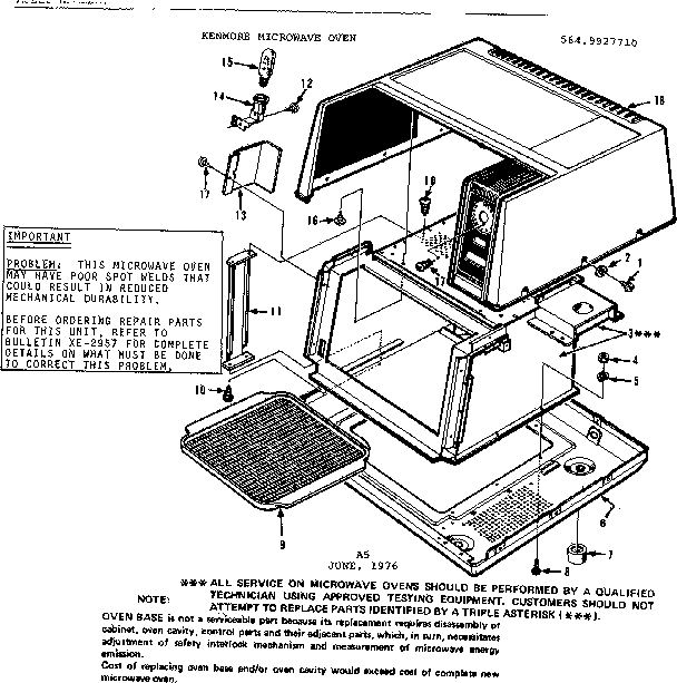 Kenmore 5649927710 cabinet parts diagram