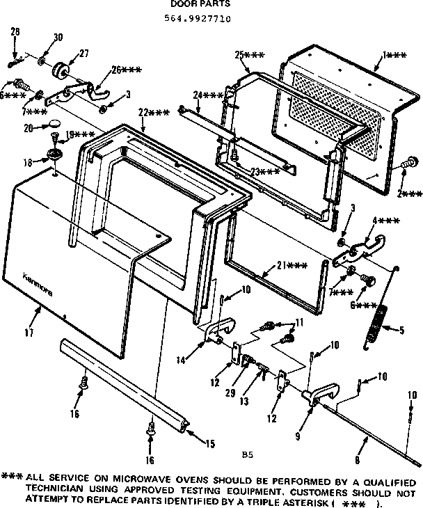 Kenmore 5649927710 door parts diagram
