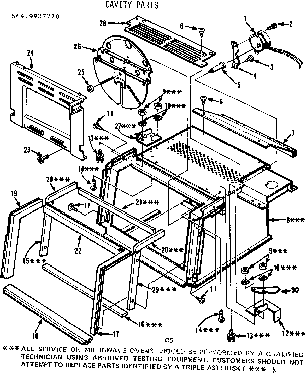 Kenmore 5649927710 cavity parts diagram