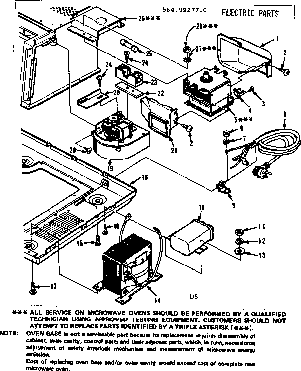 Kenmore 5649927710 electric parts diagram
