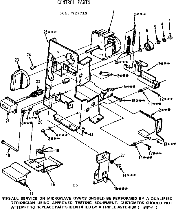 Kenmore 5649927710 control parts diagram