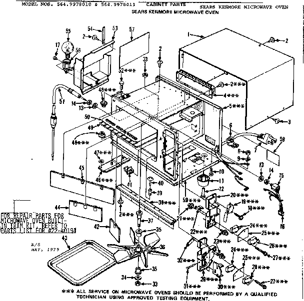 Kenmore 5649978010 cabinet parts diagram