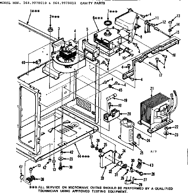 Kenmore 5649978010 cavity parts diagram