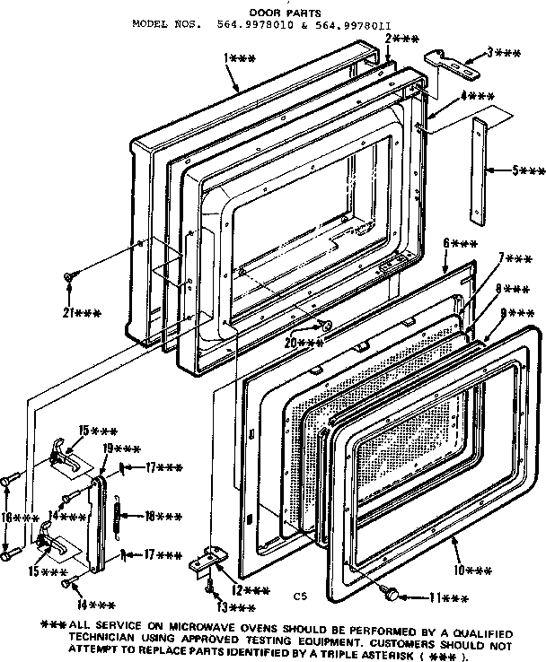 Kenmore 5649978010 door parts diagram