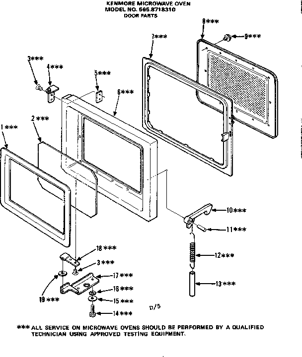 Kenmore 5658718310 door parts diagram