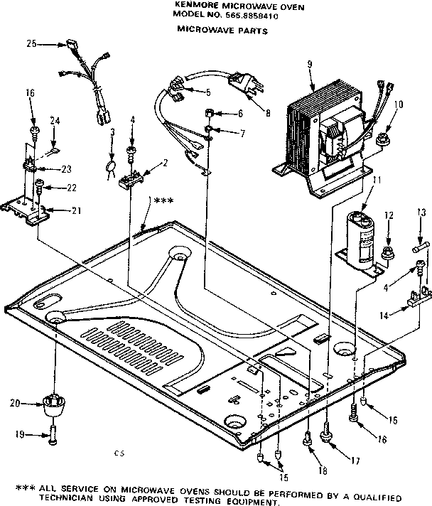 Kenmore 5658858410 microwave parts diagram