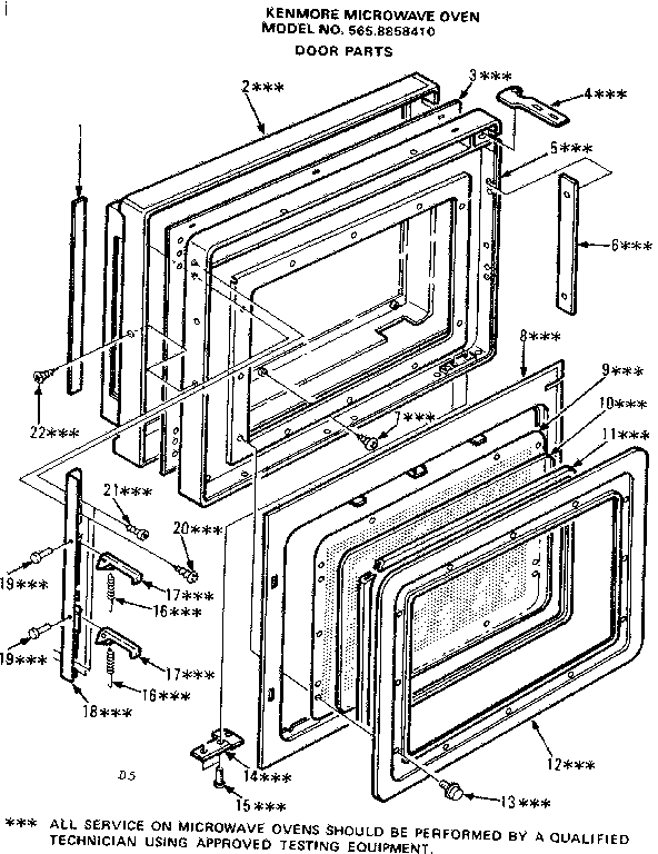 Kenmore 5658858410 door parts diagram