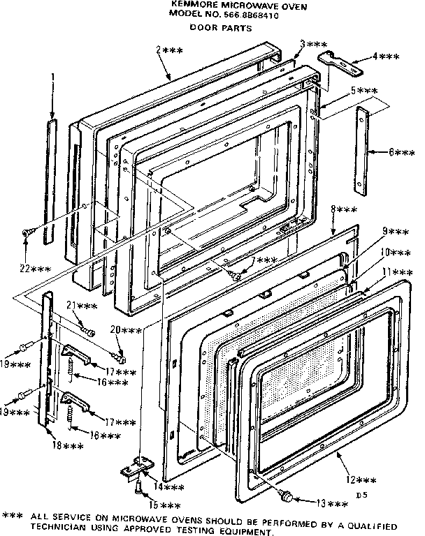 Kenmore 5668868410 door parts diagram