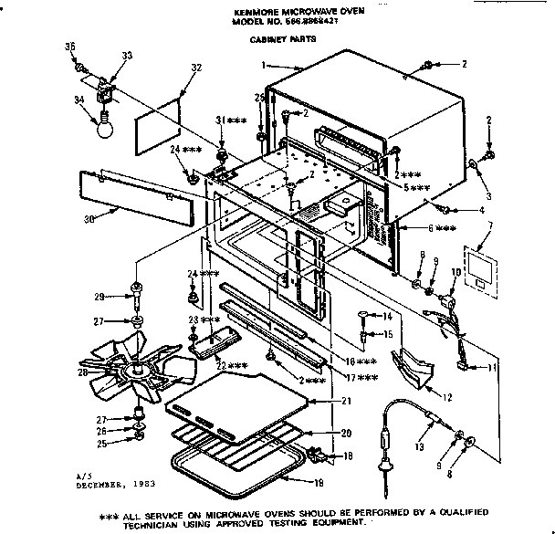 Kenmore 5668868421 cabinet parts diagram