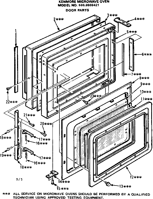 Kenmore 5668868421 door parts diagram