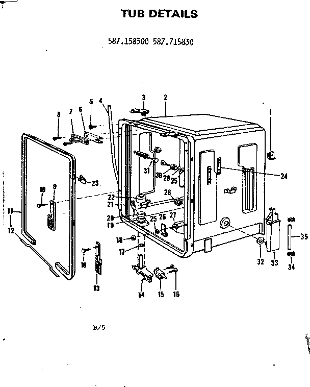 Kenmore 587715830 tub details diagram