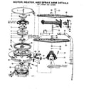 Kenmore 587158300 motor,heater,& spray arm details diagram