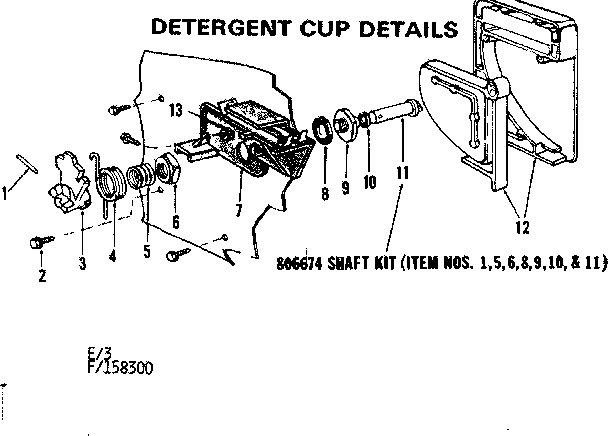 Kenmore 587715830 detergent cup details diagram