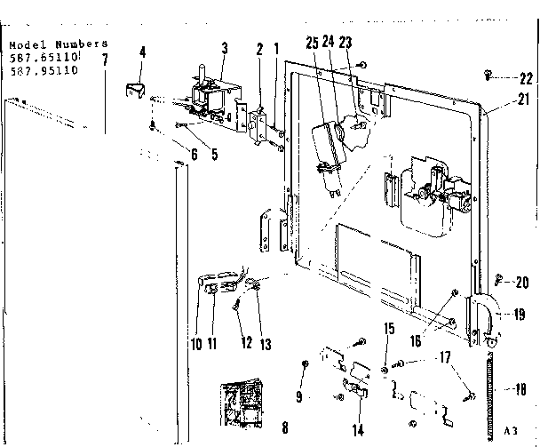 Kenmore 58765110 door details diagram