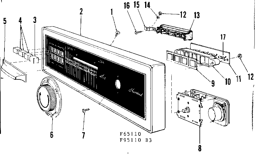 Kenmore 58765110 control panel details diagram